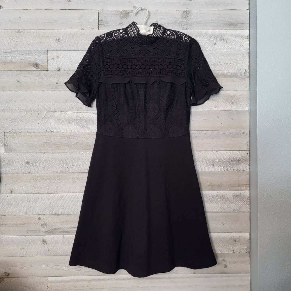Nicole Miller Dress Black Lace Classic Preppy.